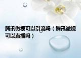 腾讯微视可以引流吗（腾讯微视可以直播吗）