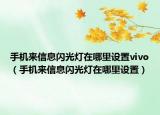 手机来信息闪光灯在哪里设置vivo（手机来信息闪光灯在哪里设置）
