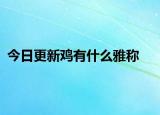 今日更新鸡有什么雅称