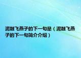 泥融飞燕子的下一句是（泥融飞燕子的下一句简介介绍）