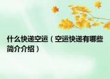 什么快递空运（空运快递有哪些简介介绍）