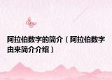 阿拉伯数字的简介（阿拉伯数字由来简介介绍）