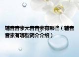 辅音音素元音音素有哪些（辅音音素有哪些简介介绍）