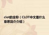 clot的全称（CLOT中文是什么意思简介介绍）