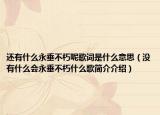 还有什么永垂不朽呢歌词是什么意思（没有什么会永垂不朽什么歌简介介绍）