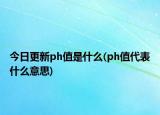 今日更新ph值是什么(ph值代表什么意思)