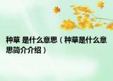 种草 是什么意思（种草是什么意思简介介绍）