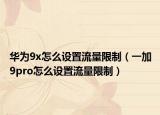 华为9x怎么设置流量限制（一加9pro怎么设置流量限制）