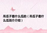 吊瓜子是什么瓜的（吊瓜子是什么瓜简介介绍）