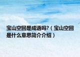 宝山空回是成语吗?（宝山空回是什么意思简介介绍）