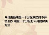 今日更新硬盘一个分区突然打不开怎么办 硬盘一个分区打不开的解决方法