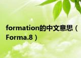 formation的中文意思（Forma.8）