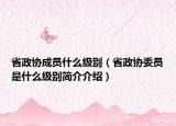 省政协成员什么级别（省政协委员是什么级别简介介绍）