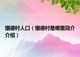猎德村人口（猎德村是哪里简介介绍）