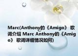 Marc(Anthony的《Amigo》 歌词介绍 Marc Anthony的《Amigo》 歌词详细情况如何)