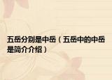 五岳分别是中岳（五岳中的中岳是简介介绍）