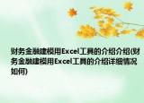 财务金融建模用Excel工具的介绍介绍(财务金融建模用Excel工具的介绍详细情况如何)