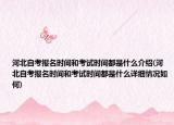 河北自考报名时间和考试时间都是什么介绍(河北自考报名时间和考试时间都是什么详细情况如何)