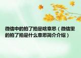 微信中的拍了拍是啥意思（微信里的拍了拍是什么意思简介介绍）