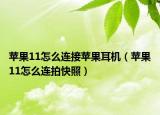 苹果11怎么连接苹果耳机（苹果11怎么连拍快照）