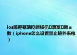 ios鎬庝箞璁剧疆绂佹澧冨鏉ョ數（iphone怎么设置禁止境外来电）