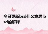 今日更新bsd什么意思 bsd的解释