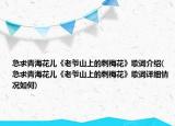 急求青海花儿《老爷山上的刺梅花》歌词介绍(急求青海花儿《老爷山上的刺梅花》歌词详细情况如何)
