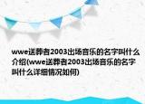 wwe送葬者2003出场音乐的名字叫什么介绍(wwe送葬者2003出场音乐的名字叫什么详细情况如何)