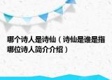 哪个诗人是诗仙（诗仙是谁是指哪位诗人简介介绍）