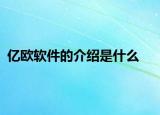 亿欧软件的介绍是什么