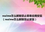 realme怎么解除禁止恶意应用安装（realme怎么解除禁止安装）
