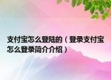 支付宝怎么登陆的（登录支付宝怎么登录简介介绍）