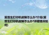 爱普生打印机故障怎么办?介绍(爱普生打印机故障怎么办?详细情况如何)