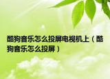 酷狗音乐怎么投屏电视机上（酷狗音乐怎么投屏）