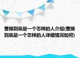 曹操到底是一个怎样的人介绍(曹操到底是一个怎样的人详细情况如何)
