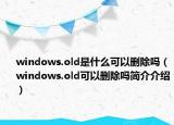 windows.old是什么可以删除吗（windows.old可以删除吗简介介绍）