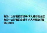 有没什么好看的穿越书(求大神帮助介绍 有没什么好看的穿越书 求大神帮助详细情况如何)