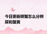 今日更新螃蟹怎么分辨屎和蟹黄