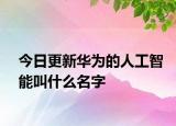 今日更新华为的人工智能叫什么名字