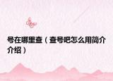 号在哪里查（查号吧怎么用简介介绍）