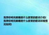 我想你明亮眼睛是什么歌里的歌词介绍(我想你明亮眼睛是什么歌里的歌词详细情况如何)