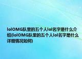 lolOMG队里的五个人lol名字是什么介绍(lolOMG队里的五个人lol名字是什么详细情况如何)