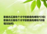 歌曲名后面有个冷字的歌曲有哪些?介绍(歌曲名后面有个冷字的歌曲有哪些?详细情况如何)