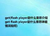get(flash player是什么意思介绍 get flash player是什么意思详细情况如何)