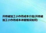 开棉被加工小作坊成本介绍(开棉被加工小作坊成本详细情况如何)