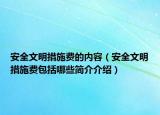 安全文明措施费的内容（安全文明措施费包括哪些简介介绍）