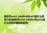 微信号wxid_2dc6fv40ljrs22是什么意思介绍(微信号wxid_2dc6fv40ljrs22是什么意思详细情况如何)