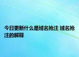 今日更新什么是域名抢注 域名抢注的解释