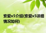 索爱x5介绍(索爱x5详细情况如何)