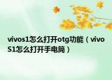 vivos1怎么打开otg功能（vivoS1怎么打开手电筒）